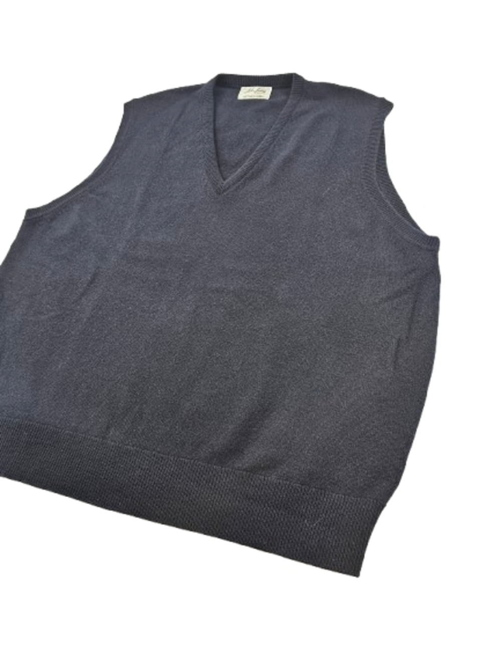 John Laing Of Hawick Scotland Cashmere Mens Deep Blue Sweater Jumper Vest 3-4XL - Picture 2 of 8